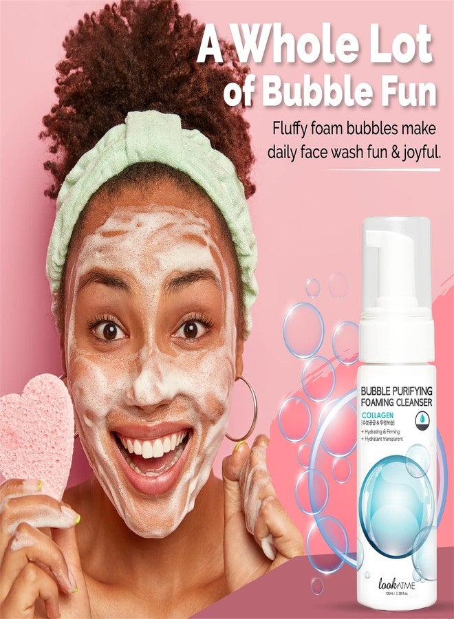 لوك آت مي غسول الوجه الكوري LOOKATME للبشرة الحساسة - منظف رغوي مائي للعناية بالبشرة - منظف رغوي طبيعي لحب الشباب من مستحضرات التجميل الكورية - رغوة مرطبة للعناية بالبشرة بدرجة حموضة منخفضة - كولاجين - Image 5